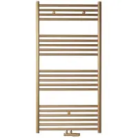 Boss & Wessing Handdoek radiator bws cory 120x60 cm 414 watt midden en zijaansluiting geborsteld messing goud