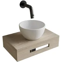 Boss & Wessing Complete fonteinset bws hold met handdoekhouder waskom wit en fonteinkraan gunmetal