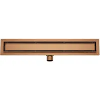 Boss & Wessing Douchegoot met tegelrooster en flens bws roos 100x7 cm geborsteld brons koper
