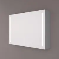 HiPP Spiegelkast design spk 41000 rechthoek 160x70 cm 3 deuren met verlichting incl. Spiegelverwarming en 2x stopcontact