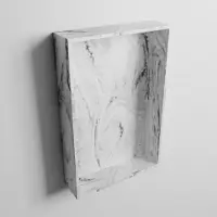 Mondiaz easy nis 44,5x29,5 cm in solid surface kleur glace. 1 vak geschikt voor in- of opbouw