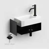 Clou Fonteinset Flush 3 Incl. Toebehoren 20.5x44 Cm Mat Zwart