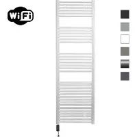 Sanicare Elektrische radiator hwv met wifi 172x60 cm wit 1127w met thermostaat zwart linksonder