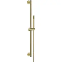 Wiesbaden Glijstangset remi met staafhanddouche 1 stand 150 cm geborsteld messing