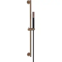 Wiesbaden Glijstangset remi met staafhanddouche 1 stand 150 cm geborsteld brons koper/mat zwart
