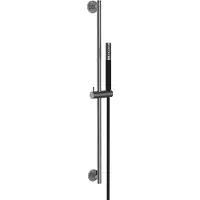 Wiesbaden Glijstangset remi met staafhanddouche 1 stand 150 cm gunmetal/mat zwart