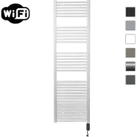 Sanicare elektrische design radiator 45x172cm wit met WiFi en thermostaat rechts zwart