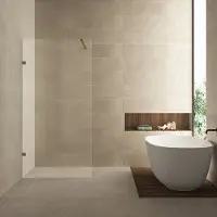 Wiesbaden Inloopdouche less 200 cm 8 mm nano helder glas geborsteld brons koper
