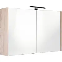 Best design Spiegelkast happy halifax incl. Led verlichting 100x60 cm eiken