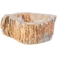 Boss & Wessing Waskom bws stone organisch 30-35x15 cm gepolijst hout bruin