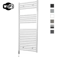 Sanicare elektrische design radiator 60x112cm wit met WiFi en thermostaat links wit