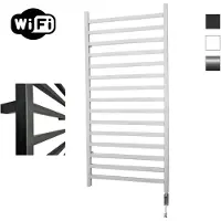 Sanicare Moda elektrische radiator 60x160cm wit mat met WiFi en thermostaat rechts zwart