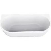 Wiesbaden Half vrijstaande whirlpool zenn 180x80x58 cm luchtsysteem met rvs jets glans wit