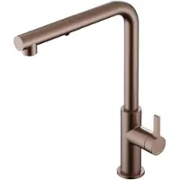 Hotbath Keukenmengkraan Ace met draaibare uitloop en uittrekbare duo-spray handdouche Geborsteld Koper PVD