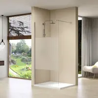 Van Rijn Inloopdouche ST01 100x200 cm 8 mm Met Stabilisatiestang En Middenband Chroom
