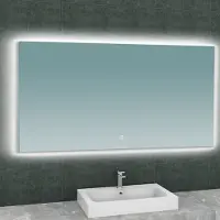 Boss & Wessing Badkamerspiegel BWS Luc Rechthoek Inclusief LED Verlichting Backlight 140 cm