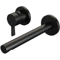 Brauer Black Edition inbouw wastafelmengkraan met rechte uitloop en rozetten model E2 mat zwart