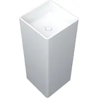 Boss & Wessing Wastafel vrijstaand crosstone wendy 37x37x90 cm solid surface vierkant mat wit