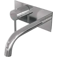 Brauer Chrome Edition inbouw wastafelmengkraan met gebogen uitloop en afdekplaat model A2 chroom