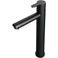 Brauer Wastafelmengkraan Black Edition Coldstart Opbouw Hoog Korte Platte Hendel Mat Zwart