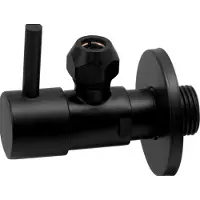 Wiesbaden Hoekstopkraan riko minimal 3/8x10 inclusief rozet mat zwart