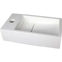 Luca Fontein sanitair 35x18x9 cm solid surface met kraangat links of rechts mat wit