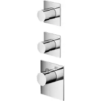 Hotbath mate afbouwdeel high flow 2 stopkranen vierkant chroom