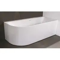 Luca Half Vrijstaand Hoekbad Rechts Sanitair Primo Acryl 180x80x60 cm Glans Wit (inclusief afvoer en sifon)