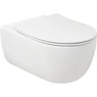 Plieger Kansas randloos toilet met softclose & quick release slimme zitting mat wit