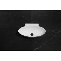 Luca Fontein ovaal sanitair 40x22x12 cm solid surface mat wit