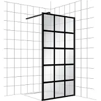 Boss & Wessing Inloopdouche bws free time 140x200 cm zwart decor 3 timeless coating mat zwart profiel