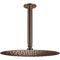 Qisani Hoofddouche flow met plafonddouchearm ø 30 cm geborsteld copper