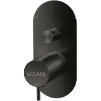 Qisani Inbouwkraan flow thermostatisch 2-weg ovaal geborsteld mat zwart