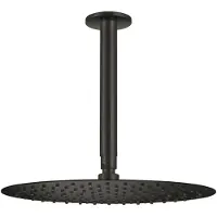 Qisani Hoofddouche flow met plafonddouchearm ø 30 cm geborsteld mat zwart