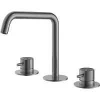 Hotbath Archie inbouw wastafelmengkraan 3 gats zonder waste geborsteld gunmetal PVD
