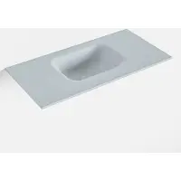 Mondiaz LEX Clay solid surface inleg wastafel voor toiletmeubel 60cm. Positie wasbak midden