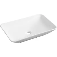 Wiesbaden Karé waskom rechthoekig 58 x 36 x 11,5 cm keramiek mat wit