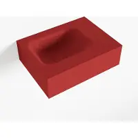 Mondiaz LEX Fire vrijhangende solid surface wastafel 40cm. Positie wasbak links