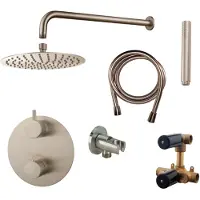 Boss & Wessing Bws inbouw regendouche set cemal rond muuruitloop rvs pvd coating