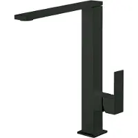 Tres Wastafelmengkraan cuadro exclusive 1-hendel hoog uitloop recht 28 cm vierkant mat zwart