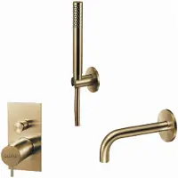 Qisani Badset flow inbouw geborsteld goud