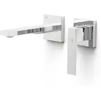 Tres Wastafelmengkraan inbouw slim exclusive 2 delen rechte uitloop en hendel chroom
