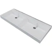 Sanilux Wastafel 120x47x8 cm solid surface met dubbele wasbak