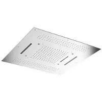 Hotbath Hoofddouche mate met cascade vierkant 95x95 cm led chroom