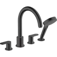 Hansgrohe Badrandmengkraan vernis blend 4-gats mat zwart