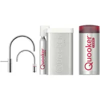 Quooker cube nordic round twintaps chroom met combi boiler