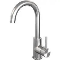 Brauer Brushed Carving hoge opbouw wastafelmengkraan met draaibare ronde uitloop model A RVS geborsteld PVD
