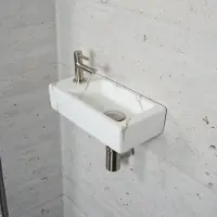Wiesbaden Fonteinset Carrara Marmerlook Color RVS (kraangat links)