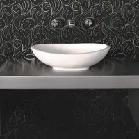 Boss & Wessing Waskom opbouw crosstone solid surface 61x36x17 cm mat wit