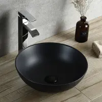 Boss & Wessing Opbouw Waskom BWS Raja 40cm Keramiek Mat Zwart